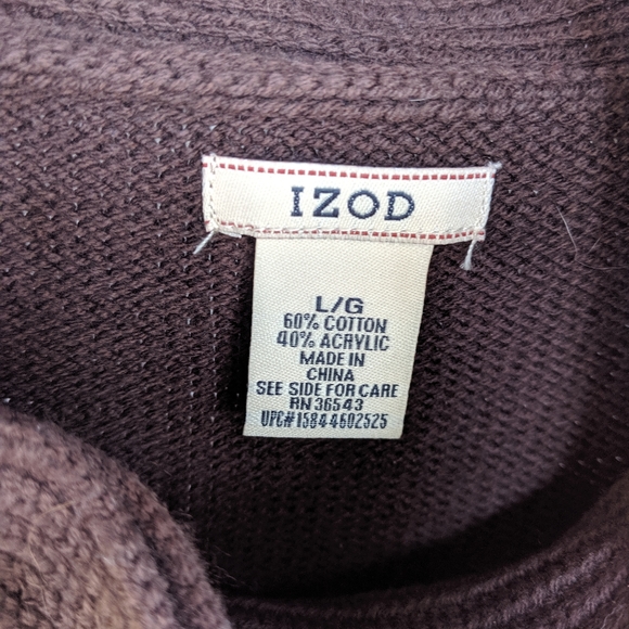 Izod cardigan sweater in brown - Picture 2 of 5